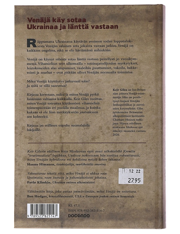 Venäjän sota jokaista vastaan ja mitä se sinulle merkitsee - Giles, Keir - Tietokirjat ja oppaat - 10105503393 - 1
