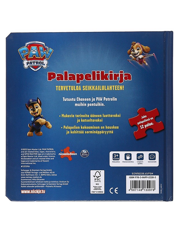 Paw Patrol: palapelikirja - Lasten palapelit - 10105503432 - 1
