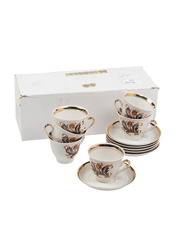 Kuvioidut mokkakupit tasseilla, 12 osaa - Mukit ja kahvikupit - 10105503472 - 0