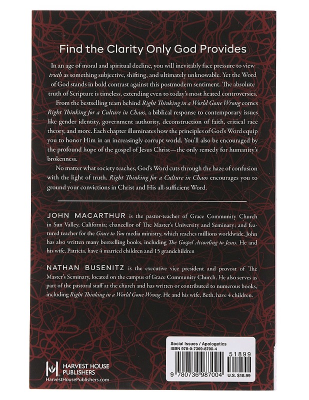 Right thinking for a culture in chaos - John Macarthur - Tietokirjat ja oppaat - 10105503527 - 1