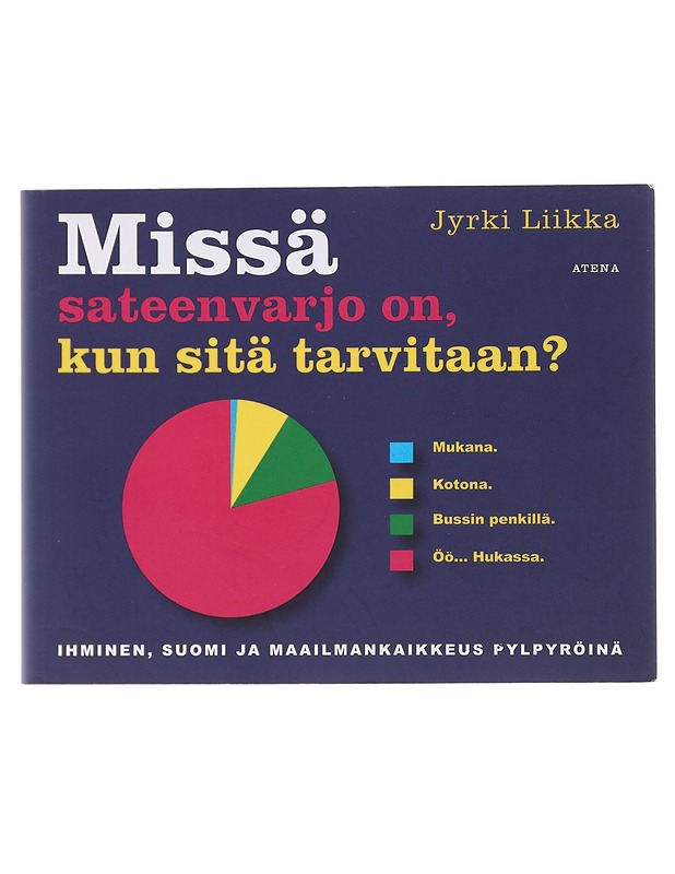 Missä sateenvarjo on, kun sitä tarvitaan? : ihminen, Suomi ja maailmankaikkeus pylpyröinä - Liikka, Jyrki - Romaanit ja novellit - 10105503506 - 0