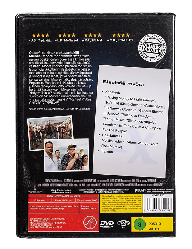 Sicko - Aivan Sairasta - DVD - DVD-elokuvat - 10105503521 - 1