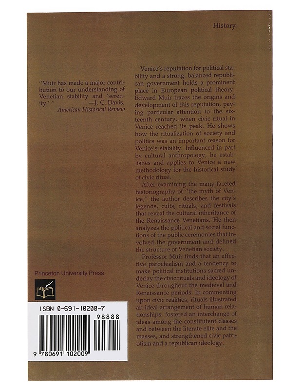 Civic Ritual in Renaissance Venice - Muir, Edward - Tietokirjat ja oppaat - 10105503584 - 1