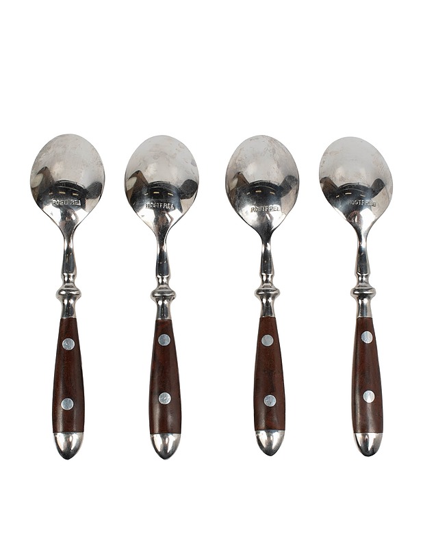 Lusikkasetti puukahvoilla, 4 kpl - Aterimet - 10105503640 - 1