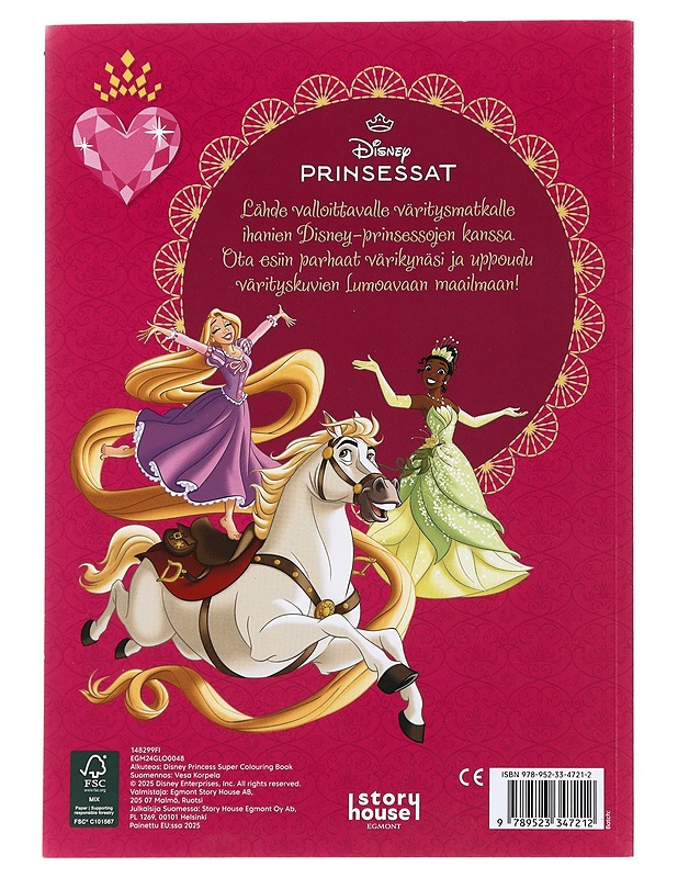Disney Prinsessat Upea värityskirja - Story House Egmont - Lastenkirjat - 10105503770 - 1