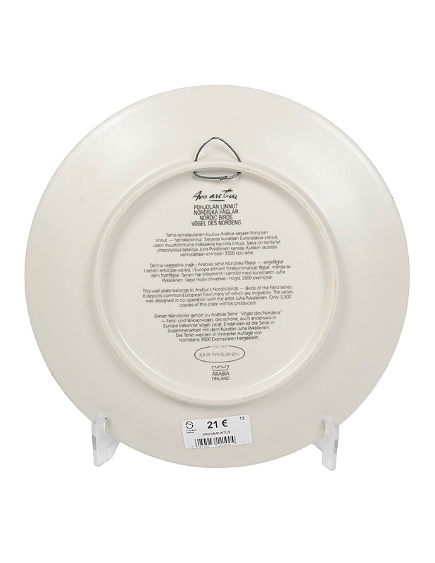 ARABIA Pohjolan linnut seinälautanen - Designsuosikit - 10105503802 - 1