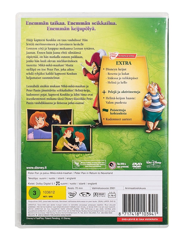 Peter Pan ja paluu Mikä-Mikä-Maahan - DVD - DVD-elokuvat - 10105503945 - 1