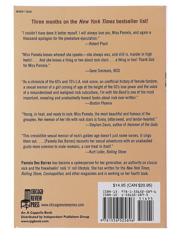 I'm with the Band: Confessions of a Groupie - Pamela Des Barres - Elämäkerrat ja muistelmat - 10105504002 - 1