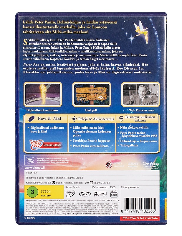 Peter Pan - DVD - DVD-elokuvat - 10105504035 - 1