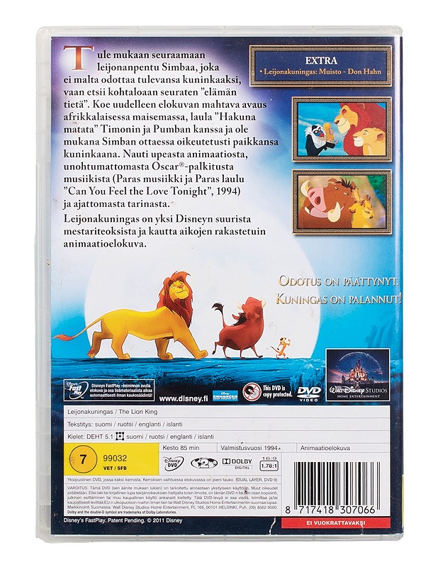 Leijonakuningas - DVD - DVD-elokuvat - 10105504038 - 1