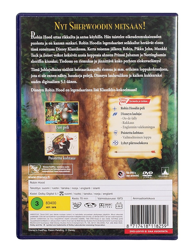 Robin Hood - DVD - DVD-elokuvat - 10105504049 - 1