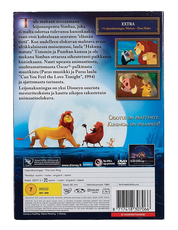 Leijonakuningas - DVD - DVD-elokuvat - 10105504054 - 1