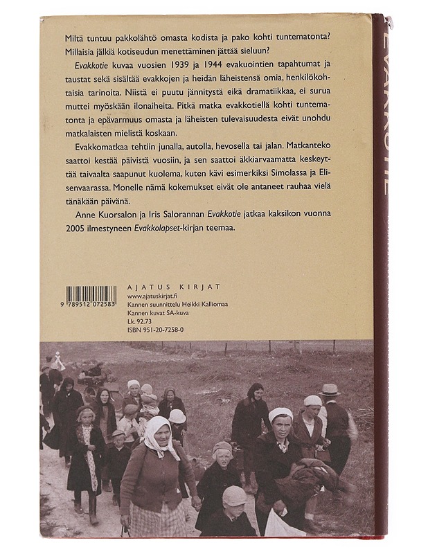 Evakkotie - Kuorsalo, Anne - Elämäkerrat ja muistelmat - 10105504201 - 1
