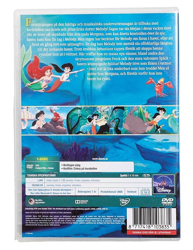 Den Lilla Sjöjungfrun II Havets hemlighet - DVD - DVD-elokuvat - 10105504330 - 1