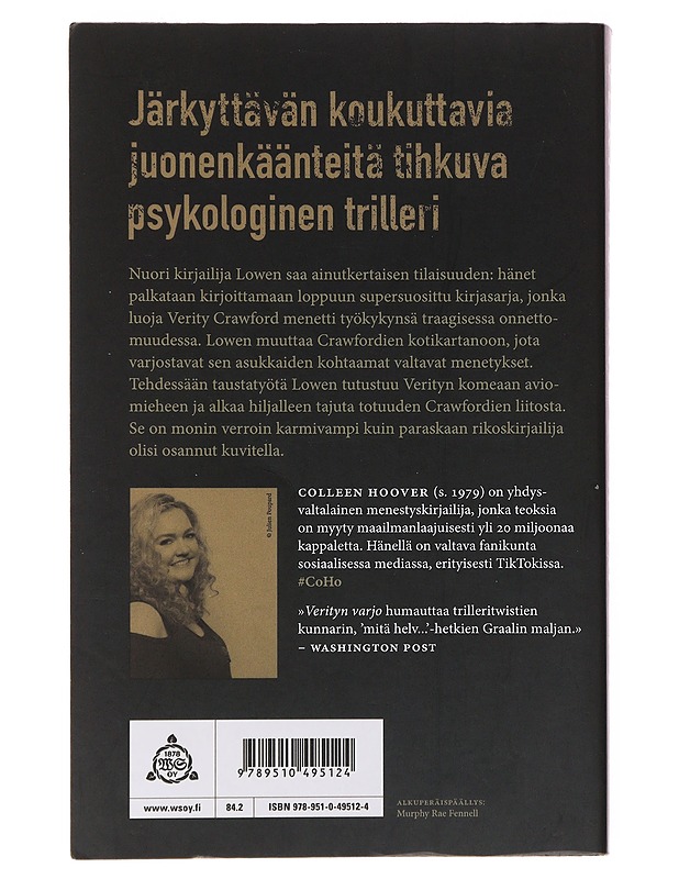 Verityn varjo - Hoover, Colleen - Jännitys ja dekkarit - 10105504332 - 1