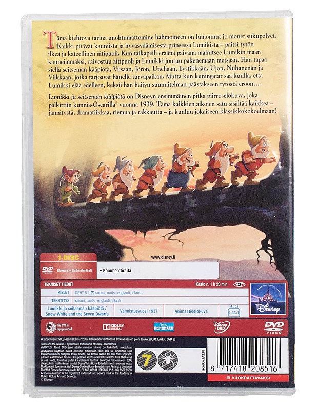 Lumikki ja seitsemän kääpiötä - DVD - DVD-elokuvat - 10105504341 - 1