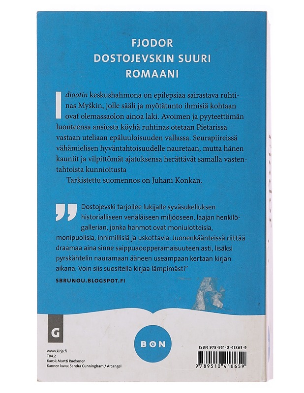 Idiootti - Dostojevski, Fjodor - Romaanit ja novellit - 10105504382 - 1