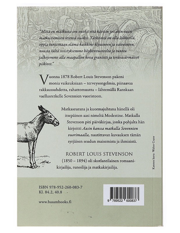 Aasin kanssa matkalla Sevennien vuorimaalla - Stevenson, Robert Louis - Elämäkerrat ja muistelmat - 10105504415 - 1