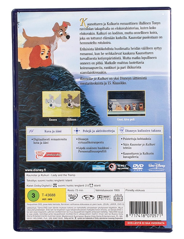 Kaunotar ja Kulkuri - DVD - DVD-elokuvat - 10105504459 - 1