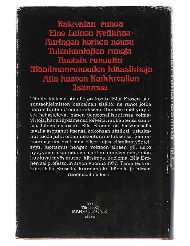 Kuin palava pensas : Ella Erosen runomaailma - Palmén, Aili - Runot ja näytelmät - 10105504541 - 1