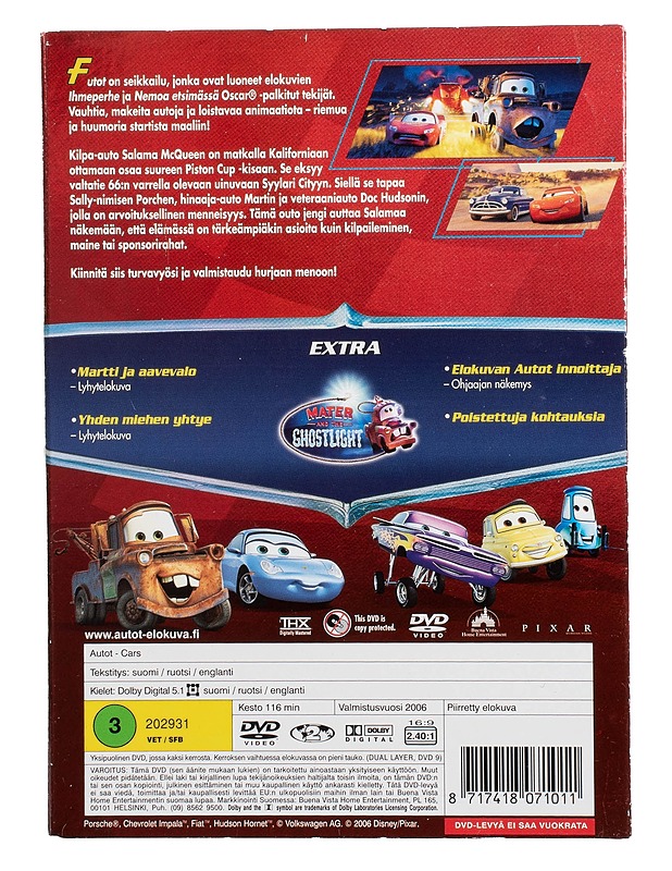 Autot - DVD - DVD-elokuvat - 10105504605 - 1