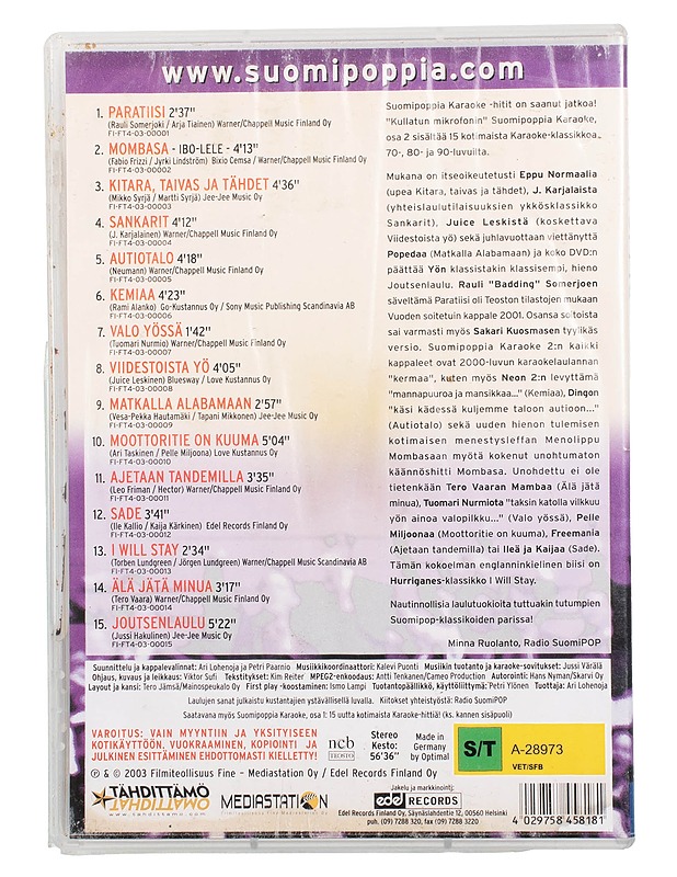 Suomipoppia Karaoke 2 - DVD - DVD-elokuvat - 10105504654 - 1