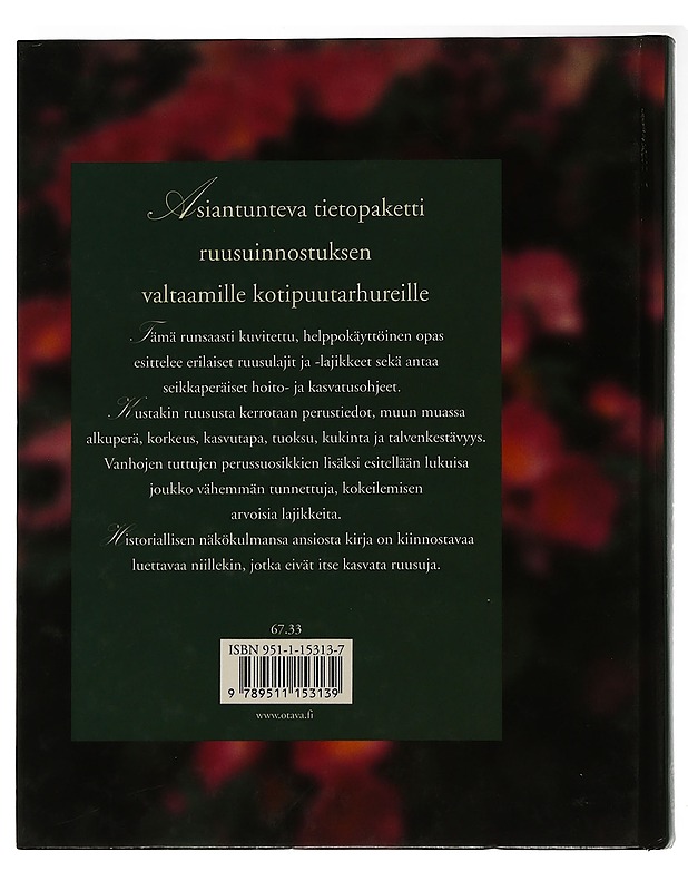 Ruusut : kirja ruusuystävistä ruusujen ystäville - Manell, Gudrun - Puutarha- ja remontointikirjat - 10105504663 - 1