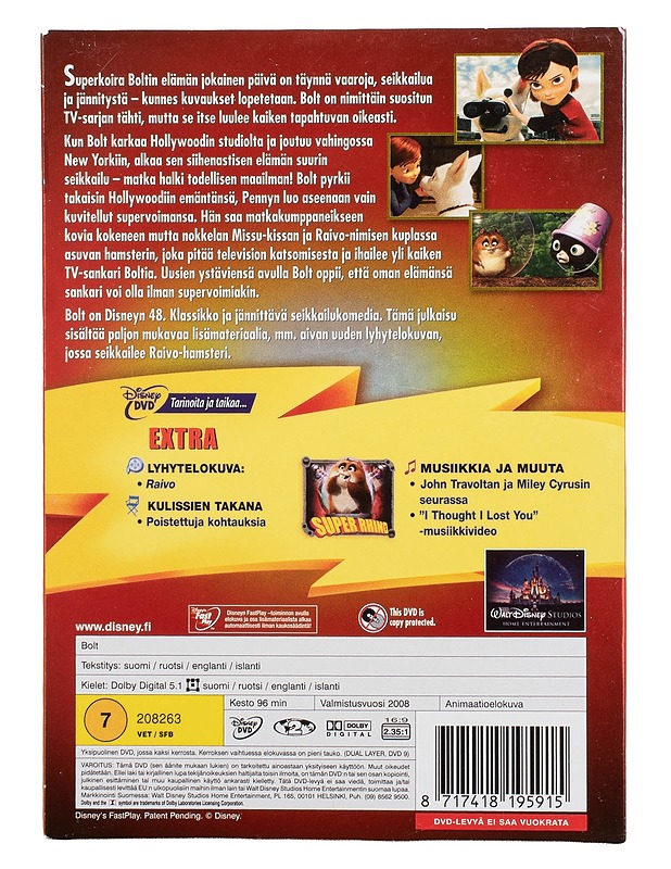 Bolt, pallo pyörimään ja menoksi - DVD - DVD-elokuvat - 10105504706 - 1
