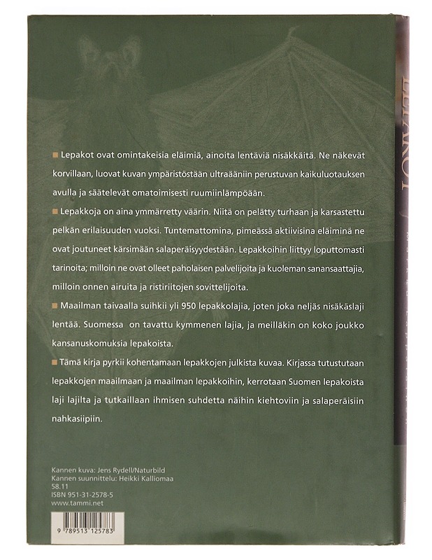 Lepakot : salaperäiset nahkasiivet - Lappalainen, Markku - Tietokirjat ja oppaat - 10105504817 - 1