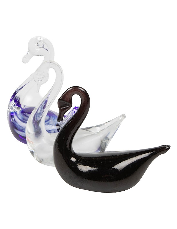 Lasijoutsen, 3 kpl - Koriste-esineet - 10105504885 - 0