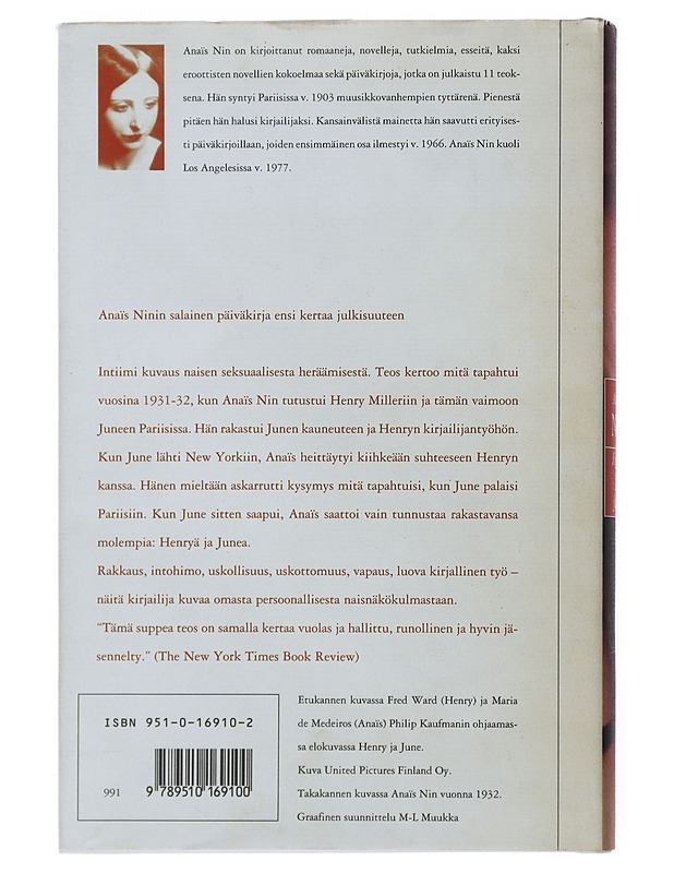 Henry ja June - Nin, Anaïs - Elämäkerrat ja muistelmat - 10105505003 - 1