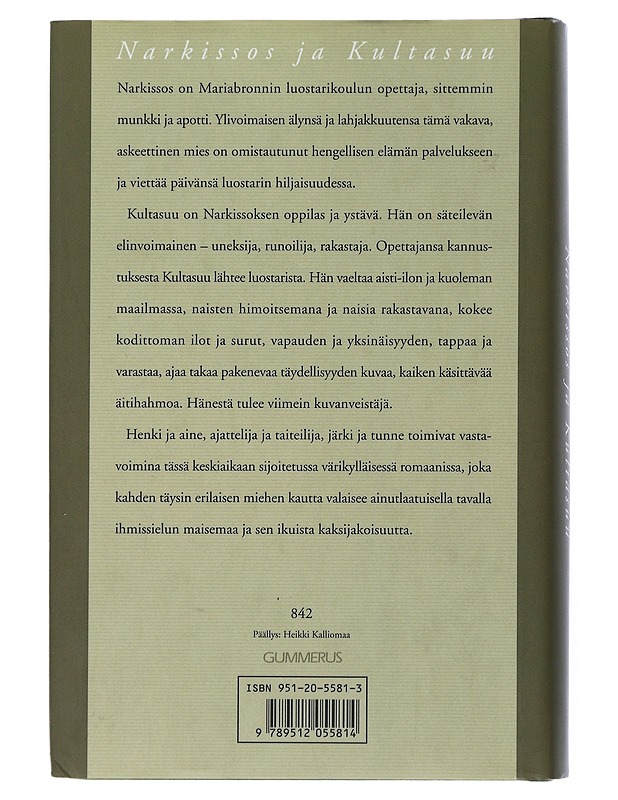 Narkissos ja Kultasuu - Hesse, Hermann - Romaanit ja novellit - 10105505068 - 1