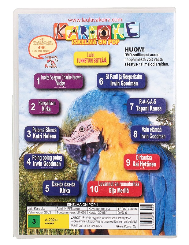 Karaoke: Iskelmä On Pop 1 - DVD - DVD-elokuvat - 10105505196 - 1