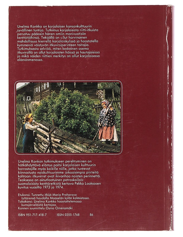 Ikuinen ikävä : karjalaiset riitti-itkut - Konkka, Unelma - Historiakirjat - 10105505211 - 1