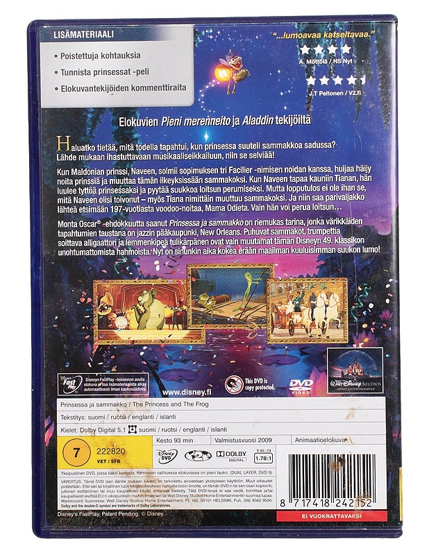 Prinsessa Ja Sammakko - DVD - DVD-elokuvat - 10105505234 - 1