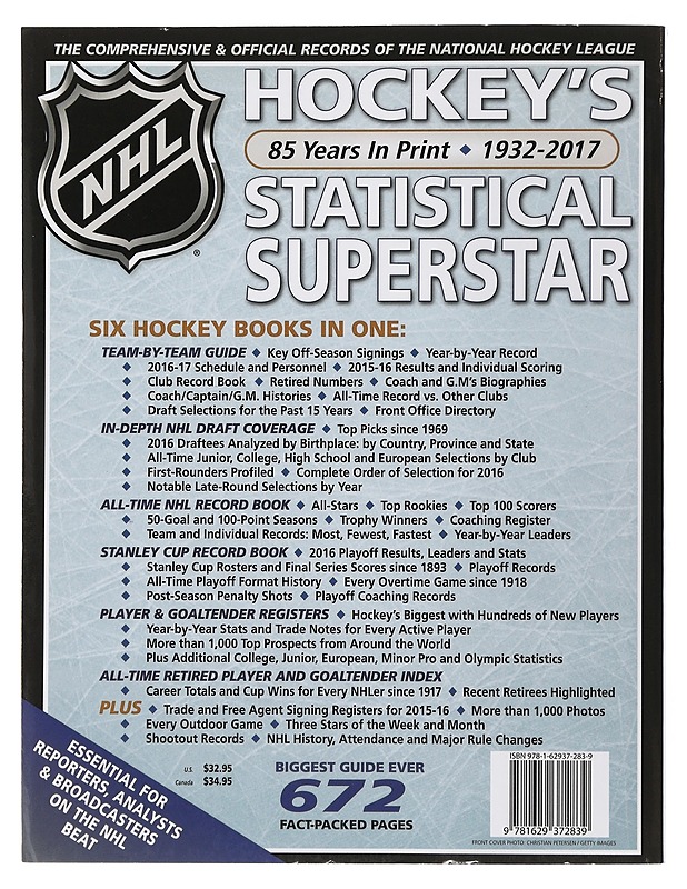 National Hockey League Official Guide & Record Book 2017 - Tietokirjat - 10105505260 - 1