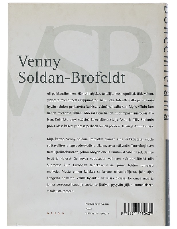 Boheemielämä : Venny Soldan-Brofeldtin taiteilijantie - Konttinen Riitta - Taide- ja kulttuurikirjat - 10105505500 - 1