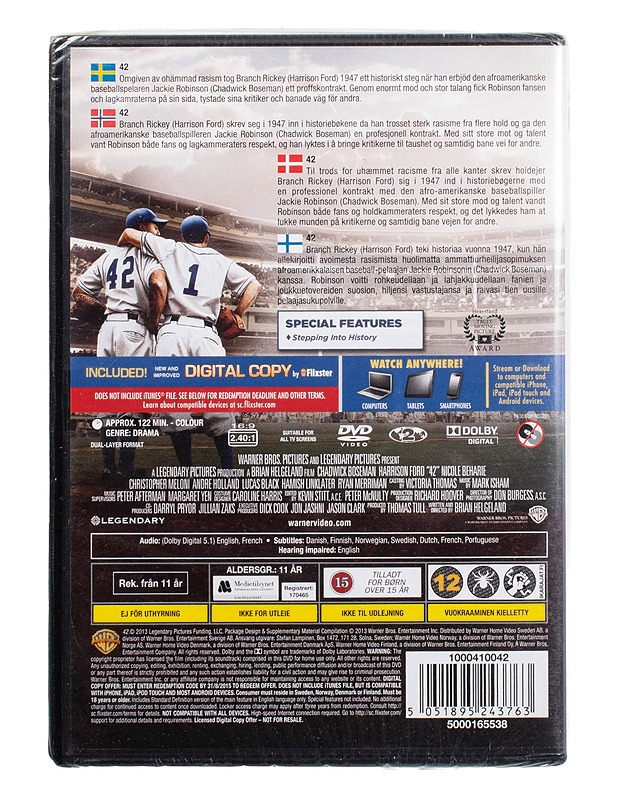 42 The true story of a sports legend  -  DVD - DVD-elokuvat - 10105505560 - 1