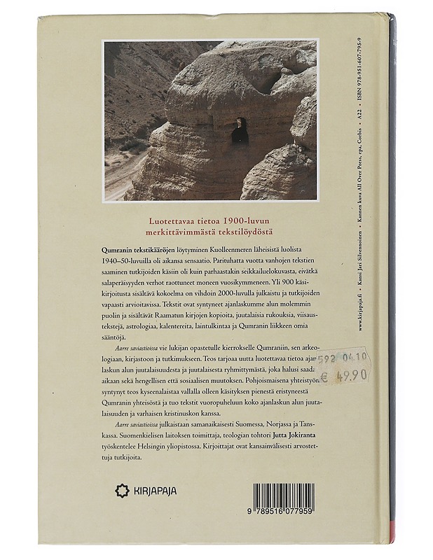 Aarre saviastioissa : Qumranin tekstit avautuvat - Jokiranta, Jutta - Historiakirjat - 10105505900 - 1