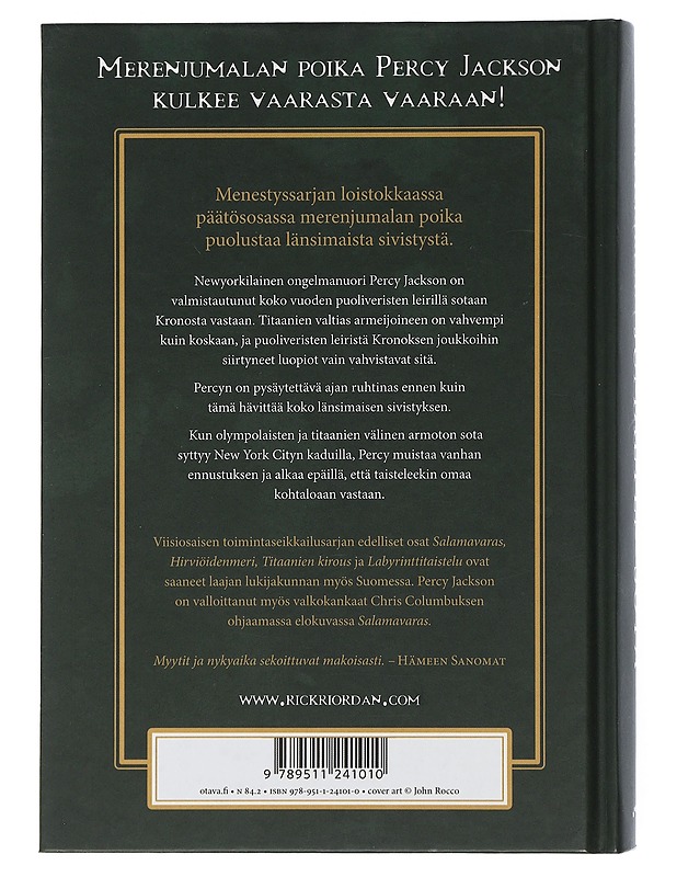 Jumalten sota - Riordan, Rick - Fantasia- ja scifi - 10105505934 - 1