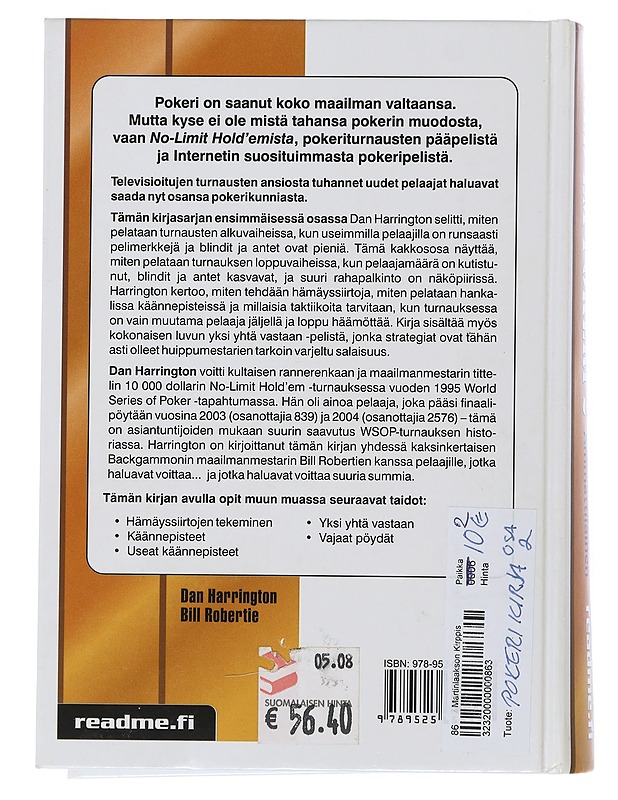 Hold'em pokeri : pelaa kuin ammattilainen 2 - Harrington, Dan - Tietokirjat ja oppaat - 10105506188 - 1
