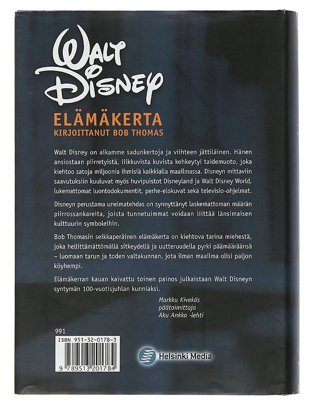 Walt Disney : Elämäkerta - Bob Thomas - Elämäkerrat ja muistelmat - 10105506196 - 1