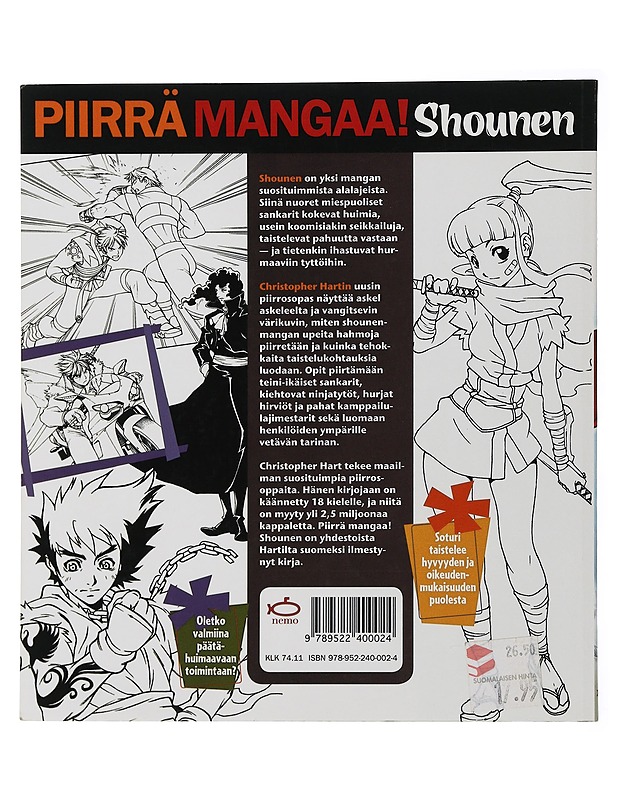 Piirrä mangaa! : shounen : näin teet japanilaista toimintasarjakuvaa - Hart, Christopher - Tietokirjat ja oppaat - 10105506265 - 1