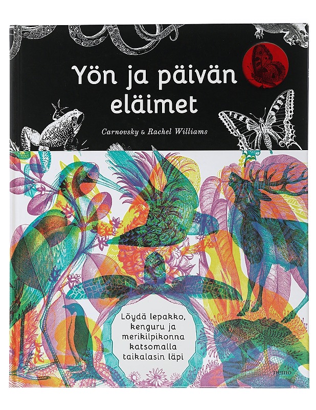 Yön ja päivän eläimet / löydä lepakko, kenguru ja merikilpikonna katsomalla taikalasin läpi - Carnovsky - Lastenkirjat - 10105506379 - 0