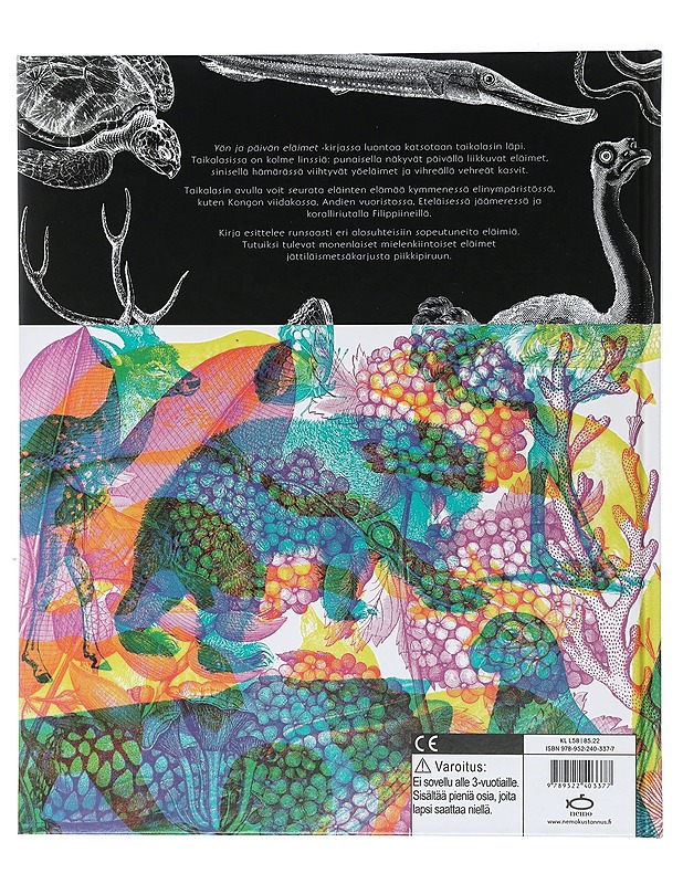 Yön ja päivän eläimet / löydä lepakko, kenguru ja merikilpikonna katsomalla taikalasin läpi - Carnovsky - Lastenkirjat - 10105506379 - 1