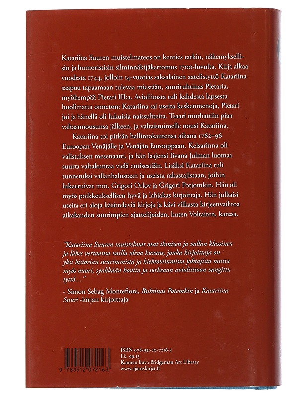 Katariina Suuren muistelmat - Katariina II, Venäjän keisarinna - Elämäkerrat ja muistelmat - 10105506587 - 1