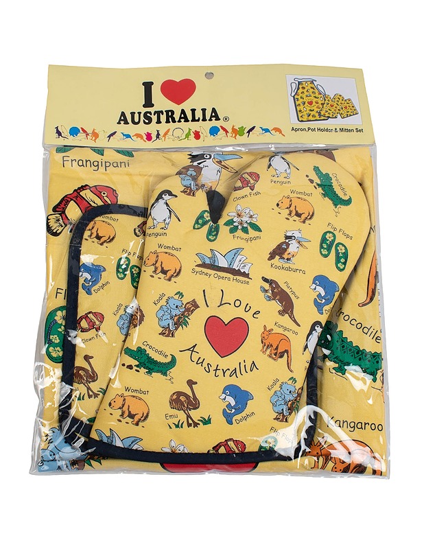I Love Australia essu, patakinnas ja patalappu - Keittiötekstiilit - 10105506595 - 0