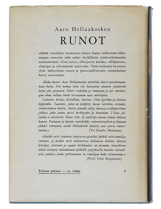 Runot - Aaro Hellaakoski - Runot ja näytelmät - 10105506597 - 1