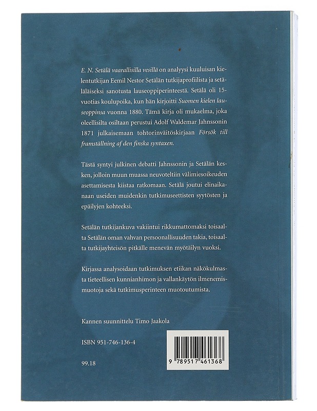 E. N. Setälä vaarallisilla vesillä - Fred Karlsson - Elämäkerrat ja muistelmat - 10105506655 - 1