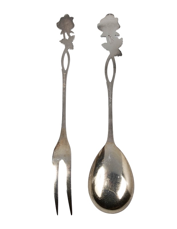 AURAN KULTASEPPÄ OY Ruusu lusikka ja pikkuhaarukka - Aterimet - 10105506854 - 1